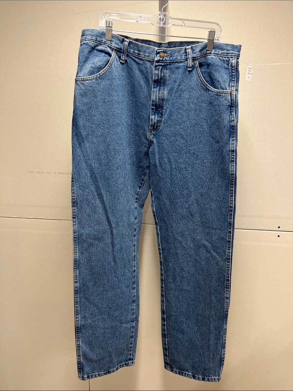 Rustler Men's Straight-Leg Blue Denim Jeans 38 x 32
